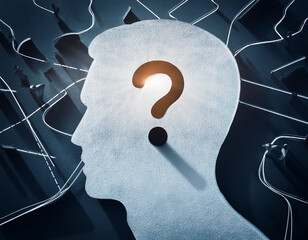 The scene is full of confusion and uncertainty.  Mental health, brain disorder