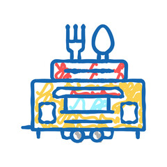 street food trailer icon doodle illustration
