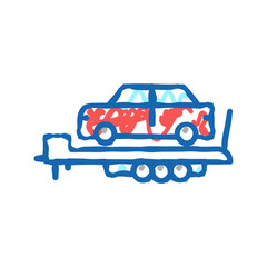 car transportation trailer icon doodle illustration
