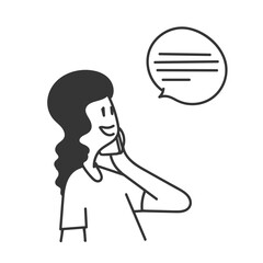 doodle woman doing phone call illustration
