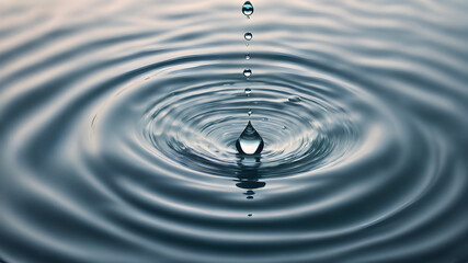 Tear shaped water drop. Water drop impact