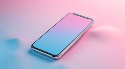 Pink And Blue Gradient Smartphone Mockup