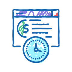 time for pay loan icon doodle illustration