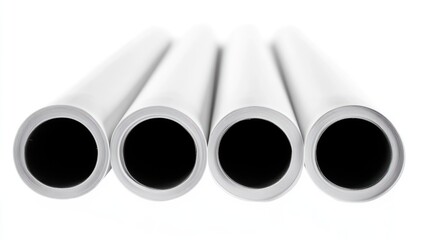 Fototapeta premium Four white paper tubes