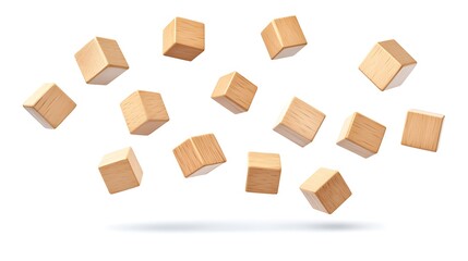 Obraz premium Wooden cubes floating