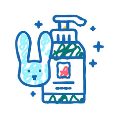 soap testing on rabbits icon doodle illustration