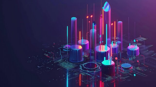 Digital visualization of AI powered crypto analytics and data trends..