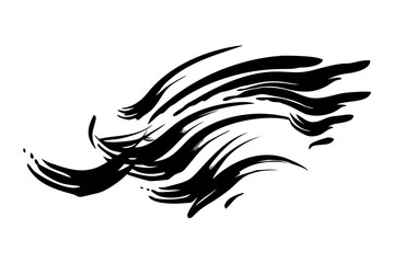 Obraz premium Description (English)</strong></summary> Set of abstract black brush strokes in dynamic curved shapes. Vector grunge elements for artistic design, decoration, or background textures. Isolated ink sme