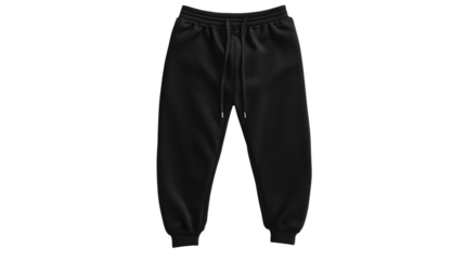 Professional Black Sweatpants on White Background Isolated Mockup