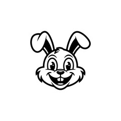 Illustration of rabbit head. Design element for logo, label, sign. Vector illustration