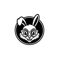 Illustration of rabbit head. Design element for logo, label, sign. Vector illustration