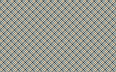 Seamless abstract geometric pattern with diagonal plaid in brown, dark n light blue 
on white background. Vector illustration, for masculine shirt lady dress cloth textile cover wallpaper decor