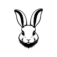 Illustration of rabbit head. Design element for logo, label, sign. Vector illustration