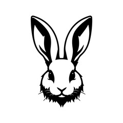 Illustration of rabbit head. Design element for logo, label, sign. Vector illustration