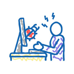 sysadmin fixing debug icon doodle illustration
