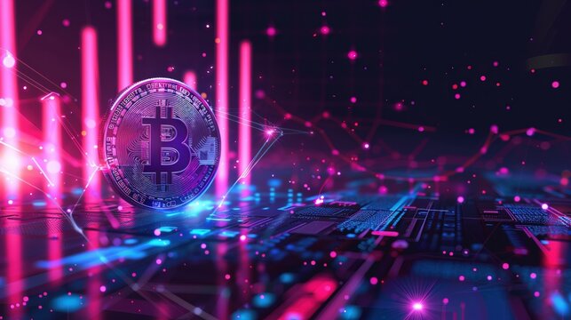 Digital visualization of AI powered crypto analytics and data trends..