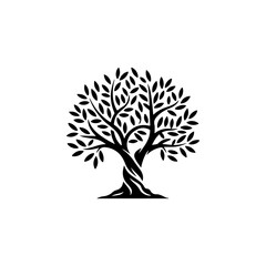 Obraz premium Olive tree silhouette icon. Design element for logo, label, sign. Vector illustration