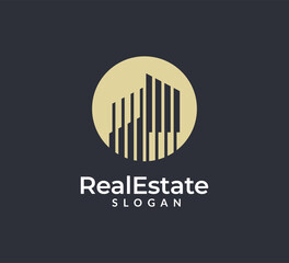 Modern property real estate logo vector, art icon logo of a modern house or home real estate business