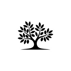 Obraz premium Olive tree silhouette icon. Design element for logo, label, sign. Vector illustration