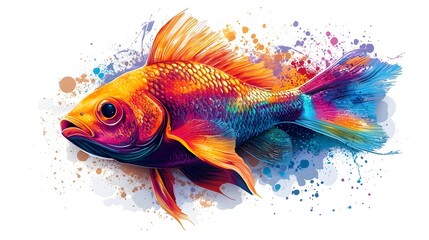 Fototapeta premium Vibrant Underwater Creature with Colorful Scales and Fins