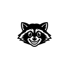Illustration of racoon head. Design element for logo, label, sign. Vector illustration