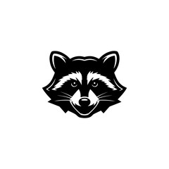 Illustration of racoon head. Design element for logo, label, sign. Vector illustration