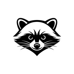 Illustration of racoon head. Design element for logo, label, sign. Vector illustration