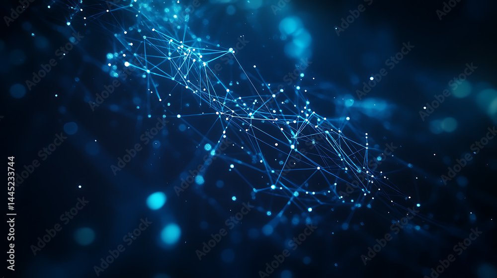 Poster planet earth in space , binary code technology , glowing sphere on black background