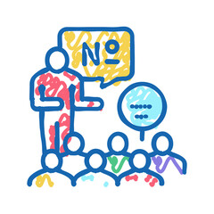 players playing in lotto icon doodle illustration
