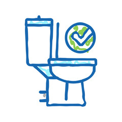 good bowel movement, restroom toilet icon doodle illustration
