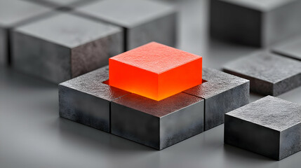 Fototapeta premium core emerging from stacked cubes of ideas and innovation