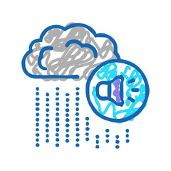rain noise icon doodle illustration