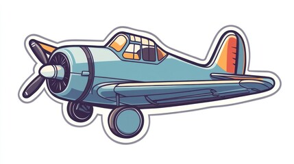 Fototapeta premium Vintage Airplane Cartoon Illustration