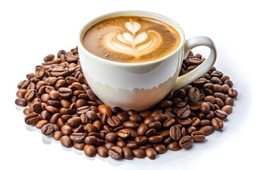 Fototapeta premium cup of coffee with beans photo
