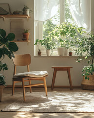 Warm sunlight illuminating a peaceful interior design