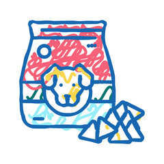 dry food for dog icon doodle illustration