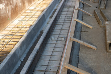 コンクリート打設前のワイヤーメッシュ