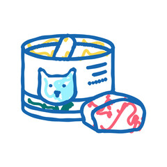 canned food for cat icon doodle illustration