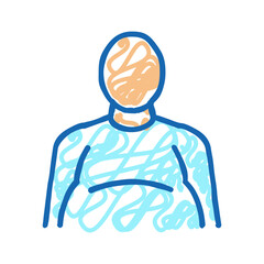 fat human with edema problem icon doodle illustration