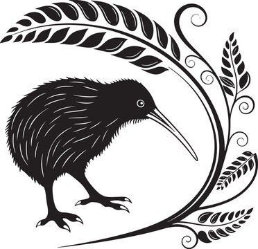 recommend clip art: Kiwi bird silhouette vector style