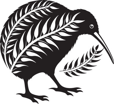 recommend clip art: Kiwi bird silhouette vector style