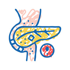 stones in pancreas icon doodle illustration