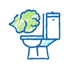 flatulence digestion system icon doodle illustration
