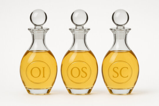 Sacred Chrism Oils for Catholic Sacraments &ndash; Set of Anointing Vessels - white background