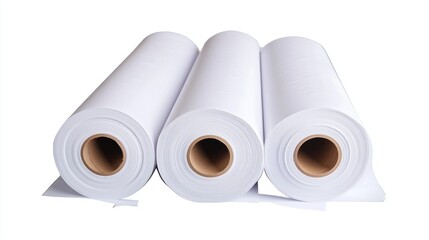 Three rolls of white paper