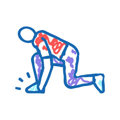 human leg pain gout symptom icon doodle illustration