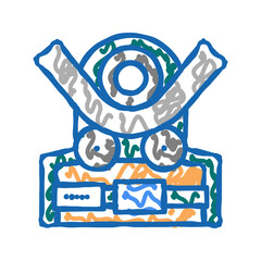 bending machine icon doodle illustration