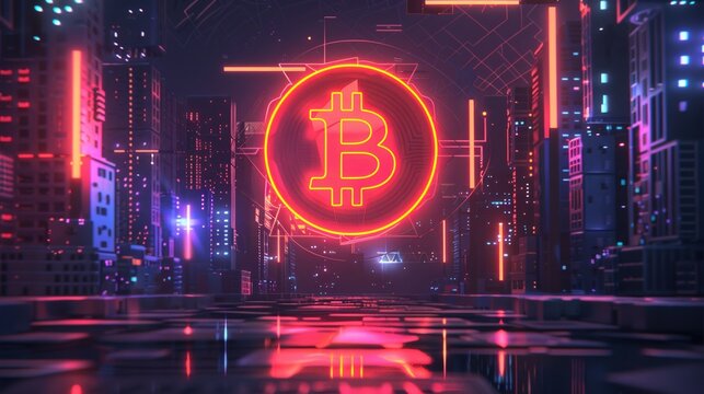 Futuristic crypto visual concept with AI statistics and predictive analysis