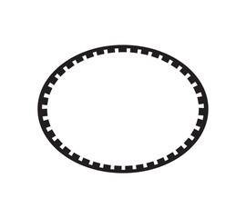 Oval border basic shapes monogram frame