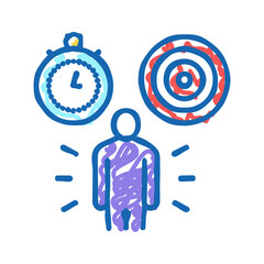 responsibility soft skill icon doodle illustration